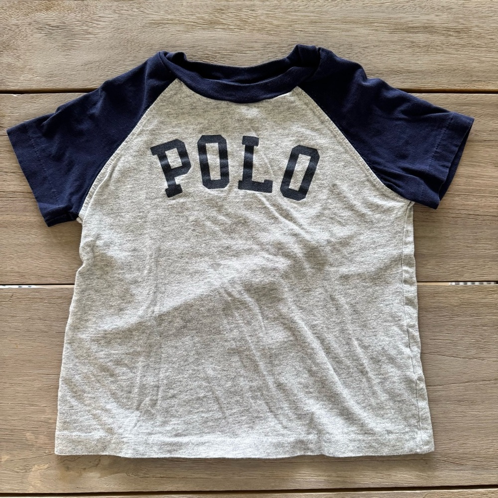 Polo by Ralph Lauren Blue and Gray Short Sleeve Tee